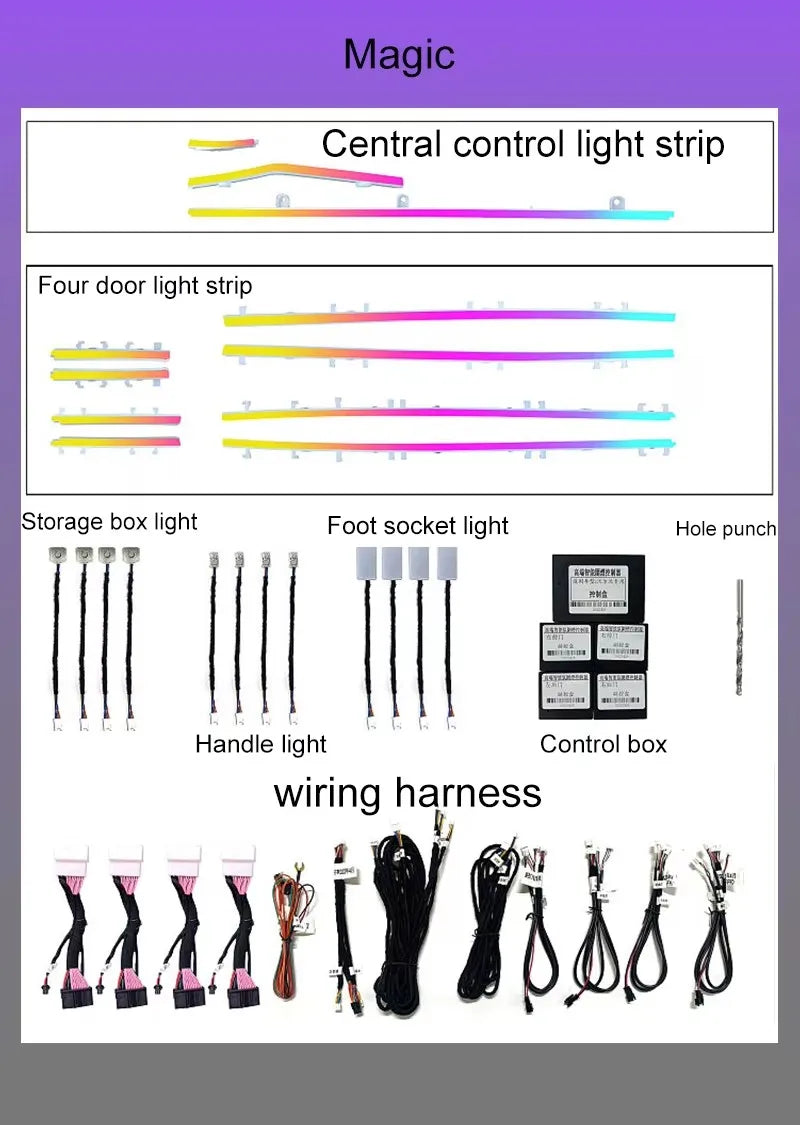 Ouchuangbo Ambient ambiance Light For Volvo XC90 2015-2021 Atmosphere ambiental lighting Backlight Dynamic Mood Light Decoration