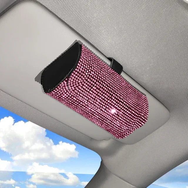 Diamond Car Glasses Case Sunglasses Storage Box