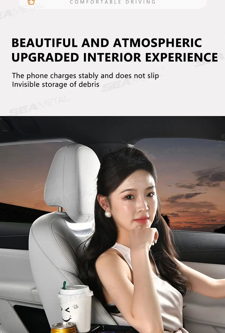 BLALION Car Arm Rest Cushion Thicken High-Density Sponge Center Console Armrest Box Cover Auto Elbow Support Wireless Charging