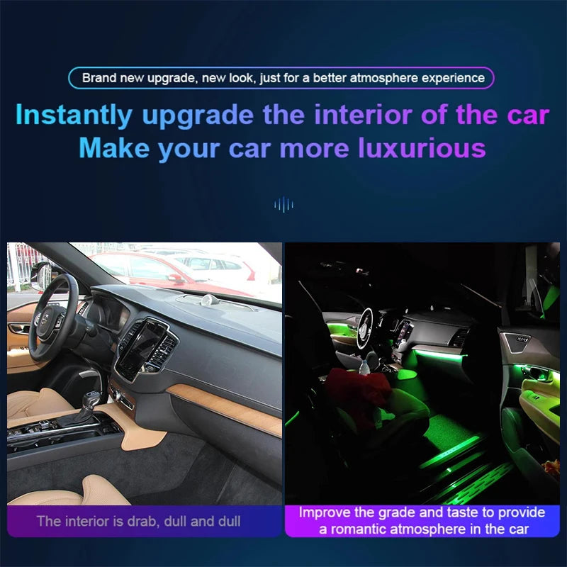 Ouchuangbo Ambient ambiance Light For Volvo XC90 2015-2021 Atmosphere ambiental lighting Backlight Dynamic Mood Light Decoration