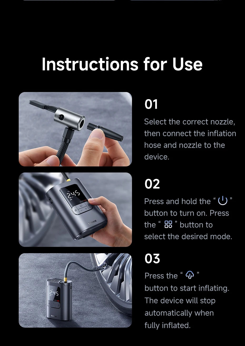 EliteRide SmartAir Wireless - Car Motorcycles & Bicycle Electric Tire Inflator with LCD Digital Display