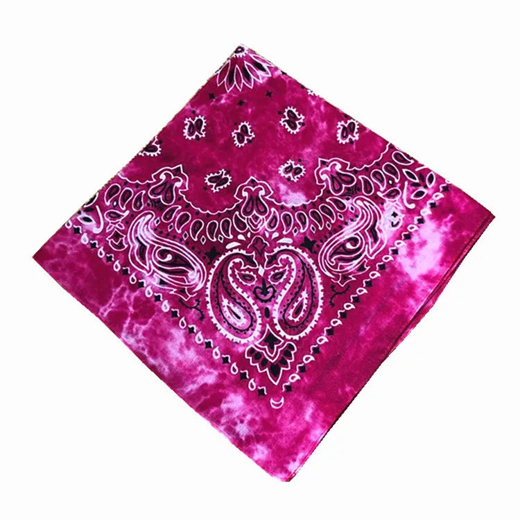 Unisex Men Women Cotton Bandana Hairband Cowboy Mens Biker Sports Headwear Wrist Hairwrap Single Sided Head Wrap Scarf Paisley