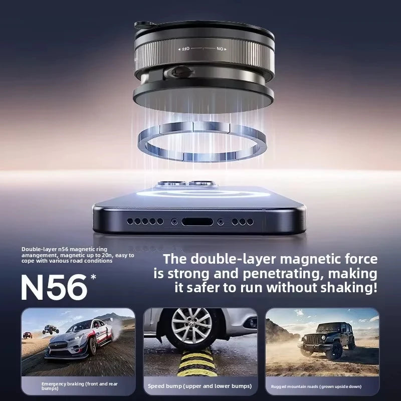 Magnetic Car Phone Holder 360° Adjustable Double Suction Mount