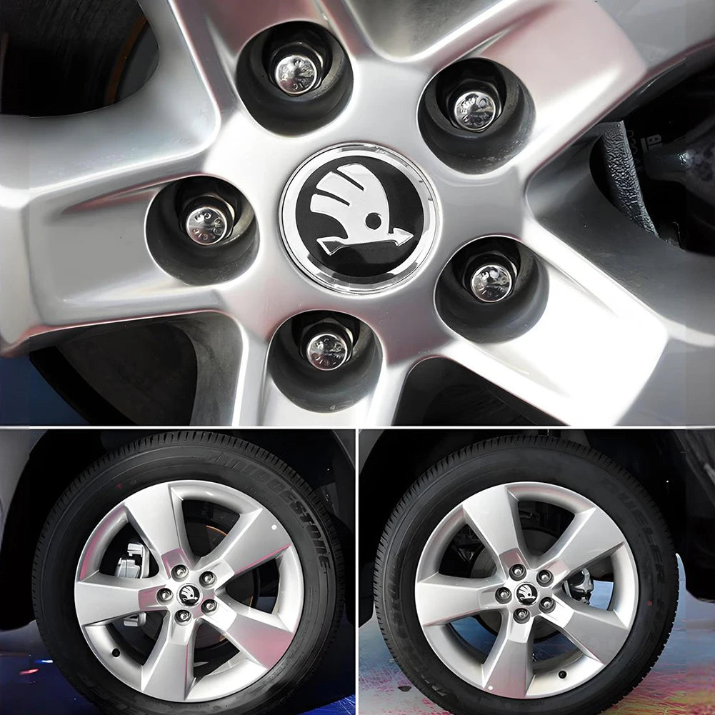 4Pcs Wheel Centre Cap Black 60MM Wheel Center Hub Cover Wheel Center Hub Cap for Skoda Octavia Fabia