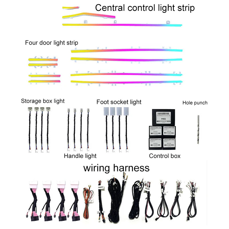 Ouchuangbo Ambient ambiance Light For Volvo XC90 2015-2021 Atmosphere ambiental lighting Backlight Dynamic Mood Light Decoration