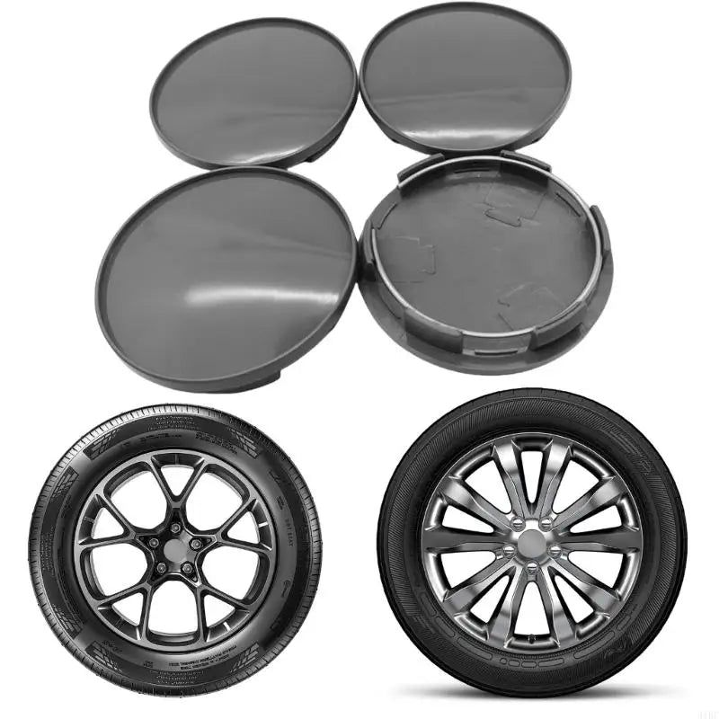 Car Wheel Hub Center Caps with 68mm Diamter Anti Falling Car Wheel Hub Center Caps 3 Color 4pcs for Most Vehicles