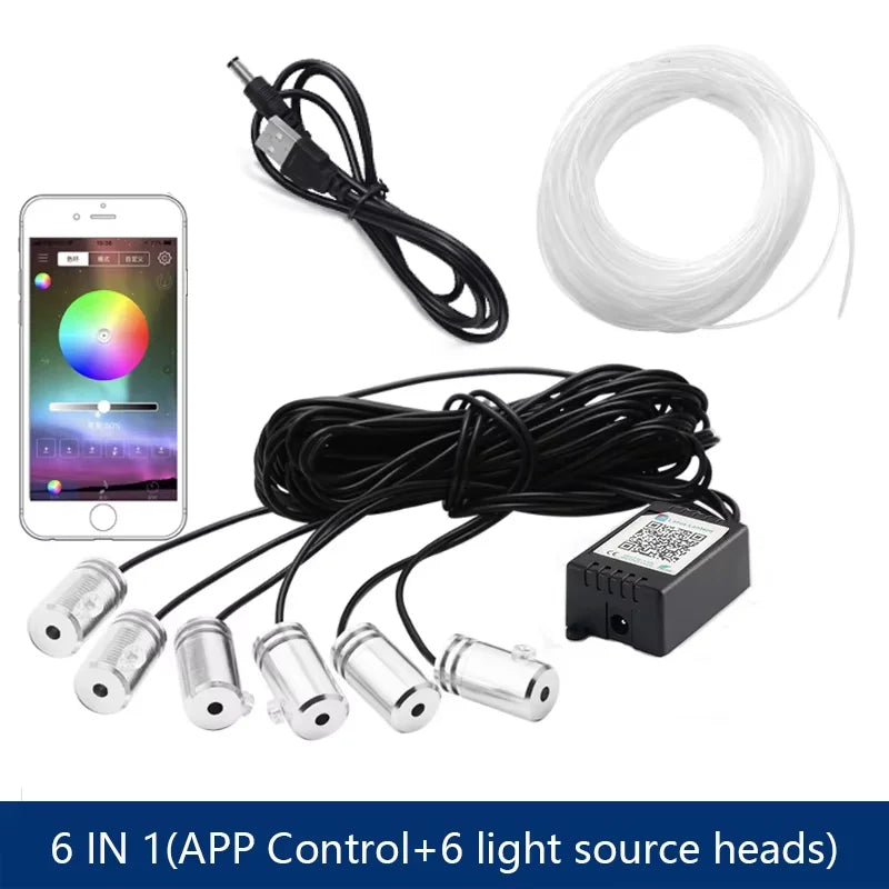 Led Car Interior Atmosphere Ambient Lights 6/8m RGB