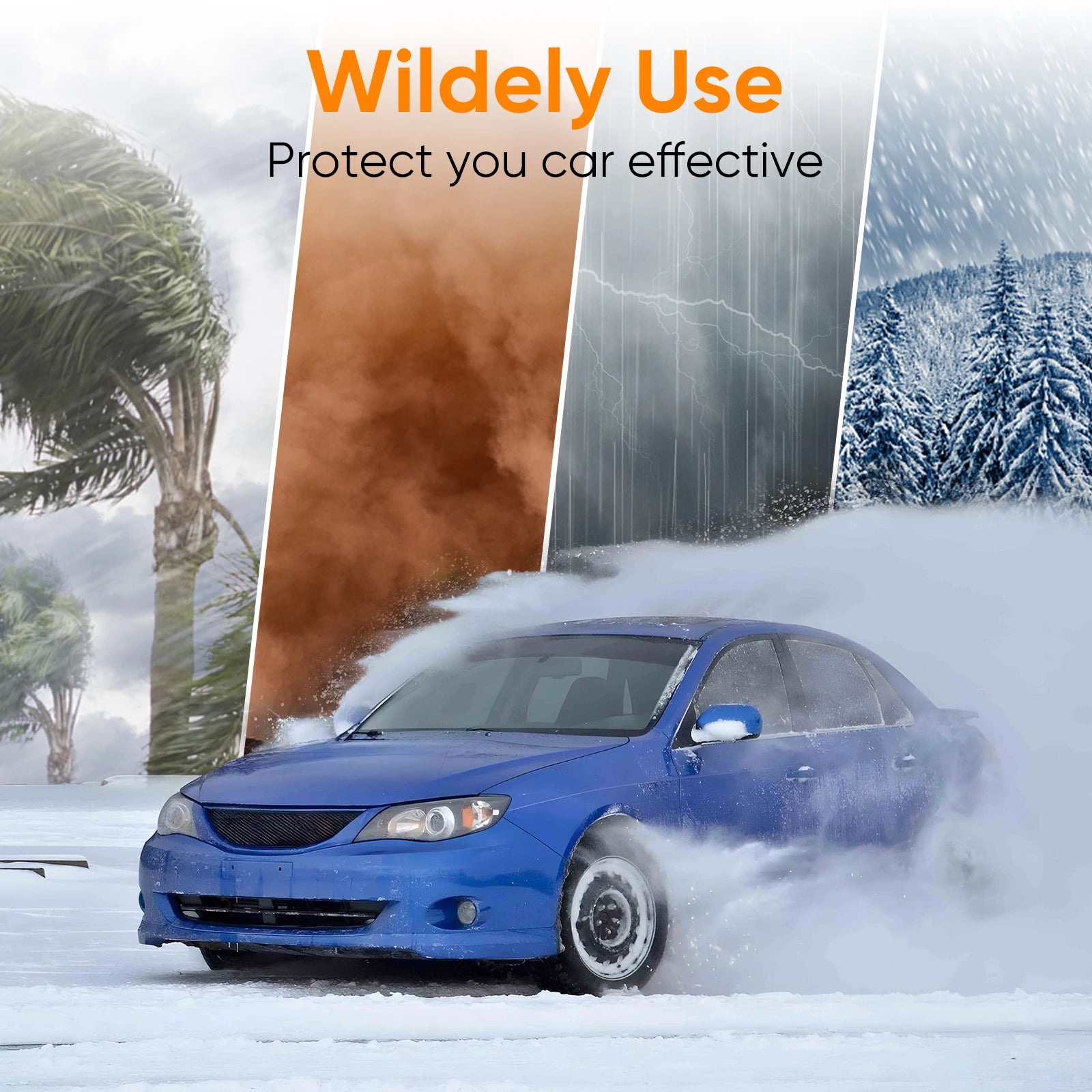 NEVERLAND Car Cover Full Exterior Covers 190T Polyester Taffeta BLACK Size XL 500x185x150CM