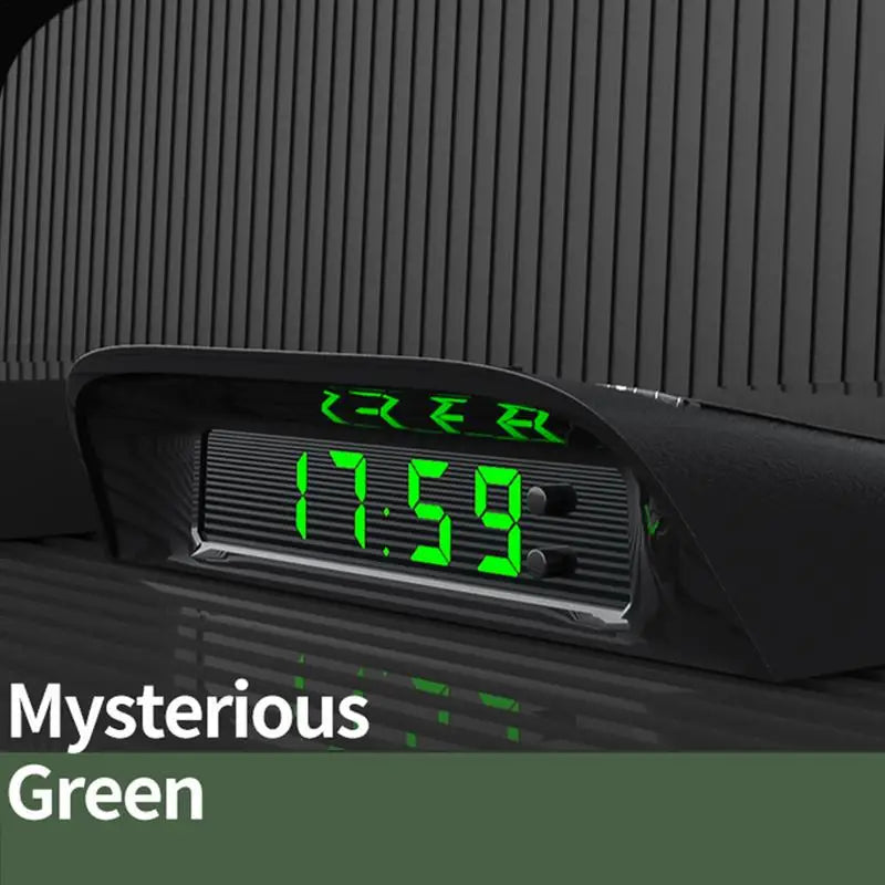 Portable Solar Car Digital LCD Clock & Temperature Display – Auto Dashboard Clocks with Backlight