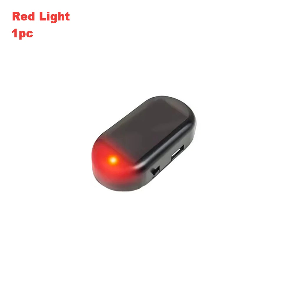 Solar Powered Car Fake Security Light Simulated Dummy Alarm Wireless Warning Anti-Theft Caution Lamp LED Flashing Imitation