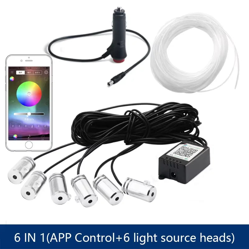 Led Car Interior Atmosphere Ambient Lights 6/8m RGB