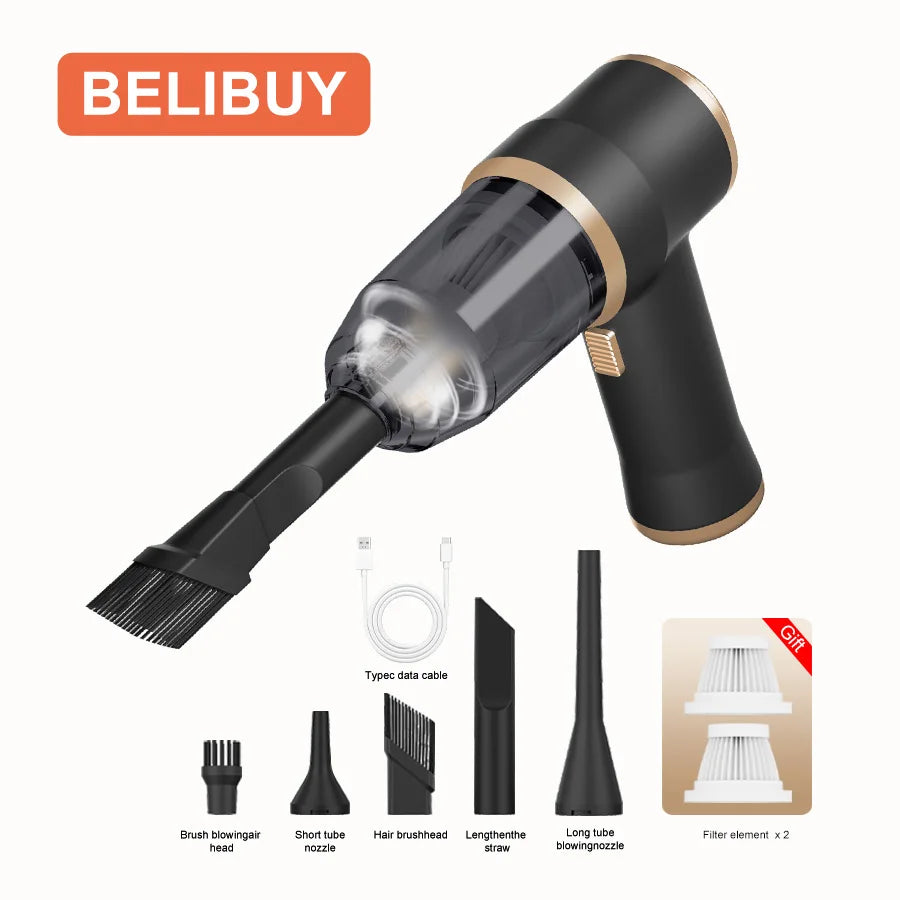 BELIBUY Portable Wireless Cleaner Air Gun Car Wash Supplies Powerful Vacuum Cleaner