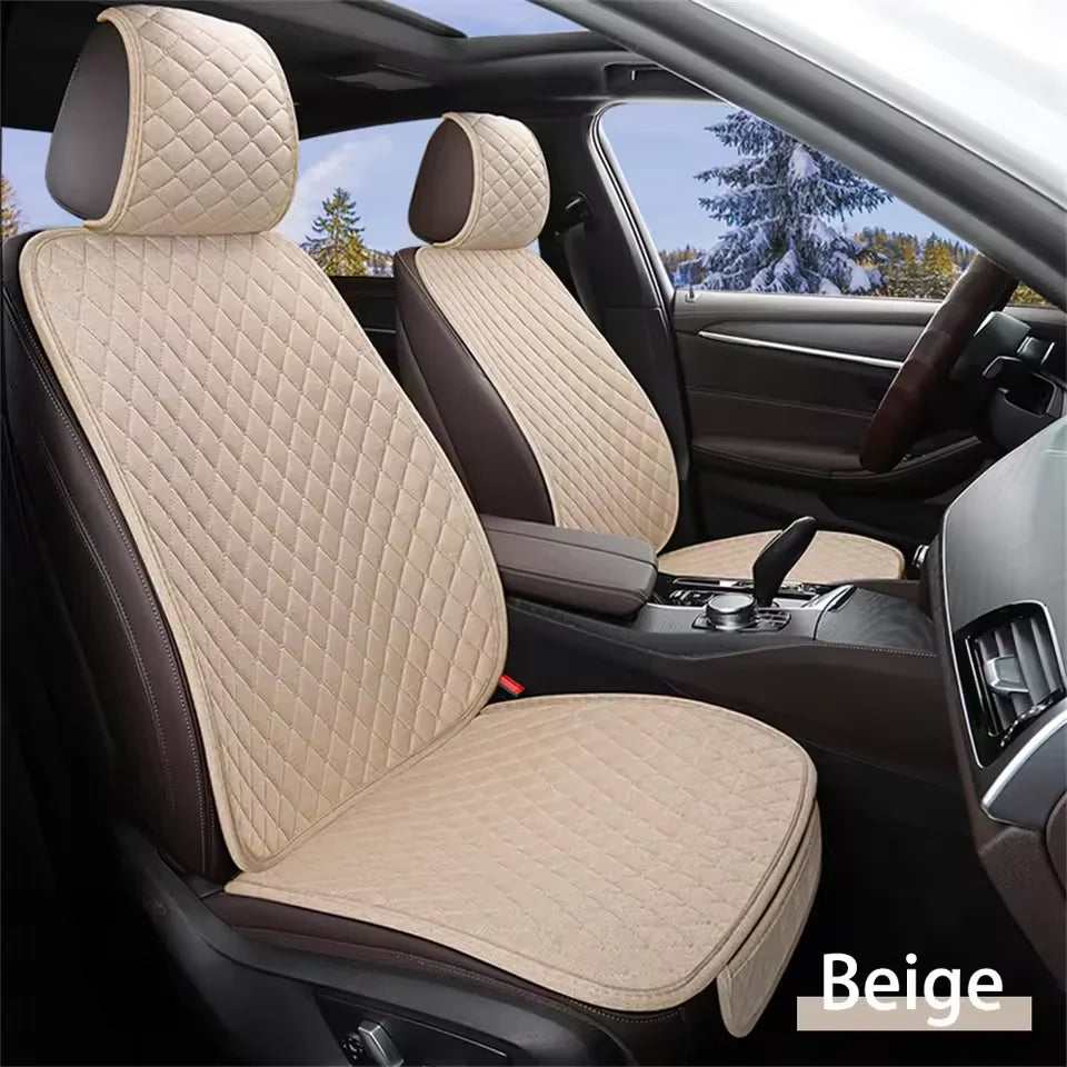 Universal Flax Car Seat Cover Front Rear Cushion Comfortable Breathable Protector Mat.