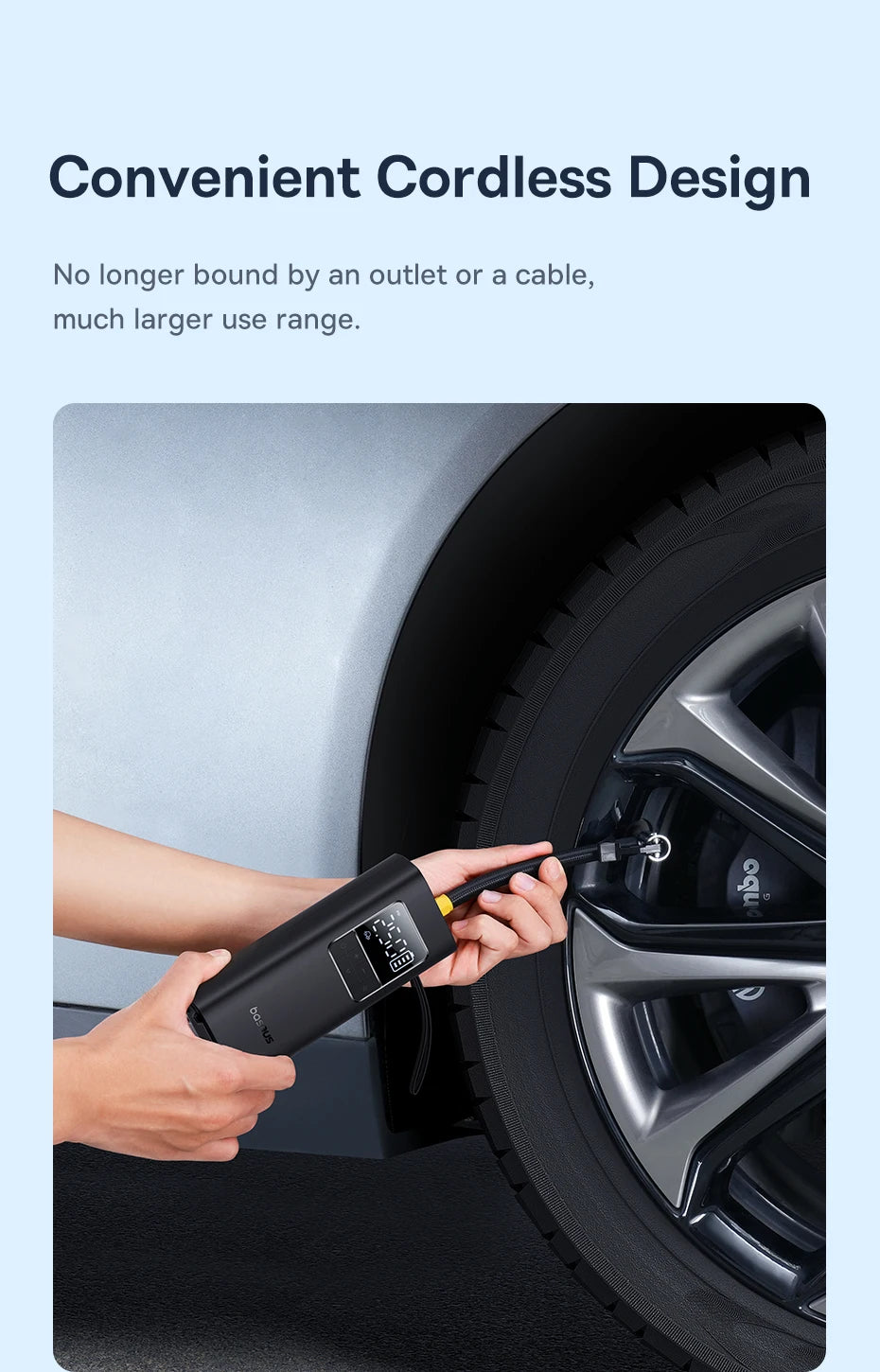 EliteRide SmartAir Wireless - Car Motorcycles & Bicycle Electric Tire Inflator with LCD Digital Display