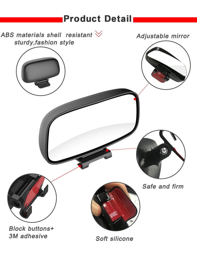 YASOKRO Car Blind Spot Mirror Wide Angle Mirror Adjustable Convex Rearview Mirror for Safety Parking Car Mirror YSR039