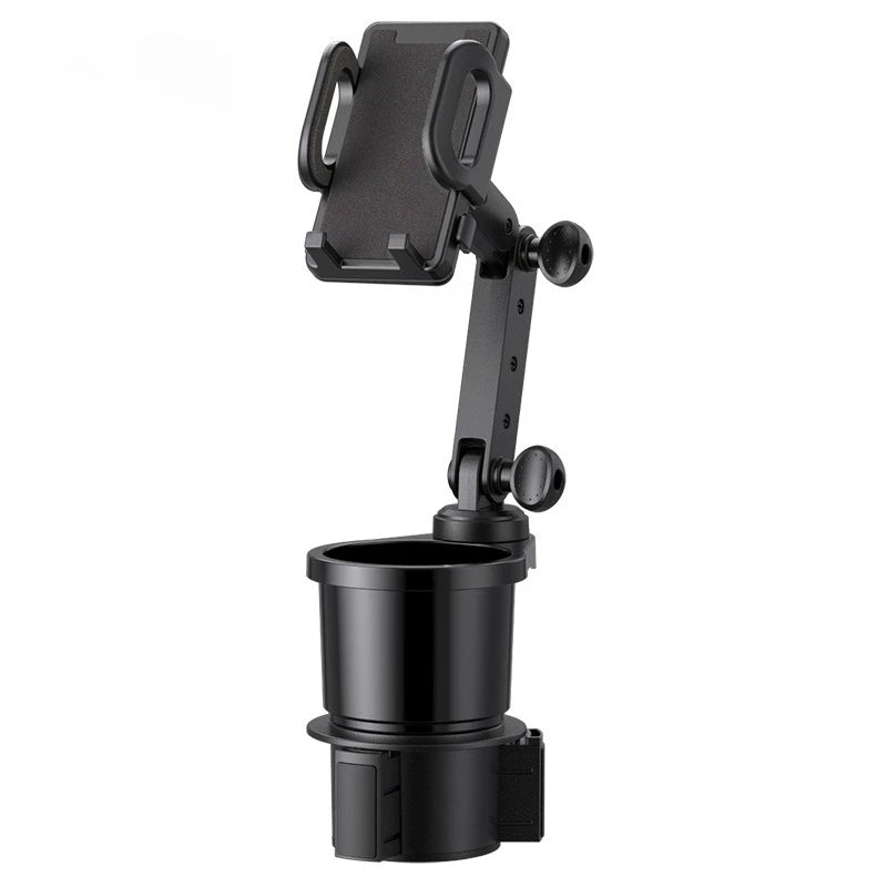 Adjustable Car Cup Holder Expander with Phone Mount & Storage Tray