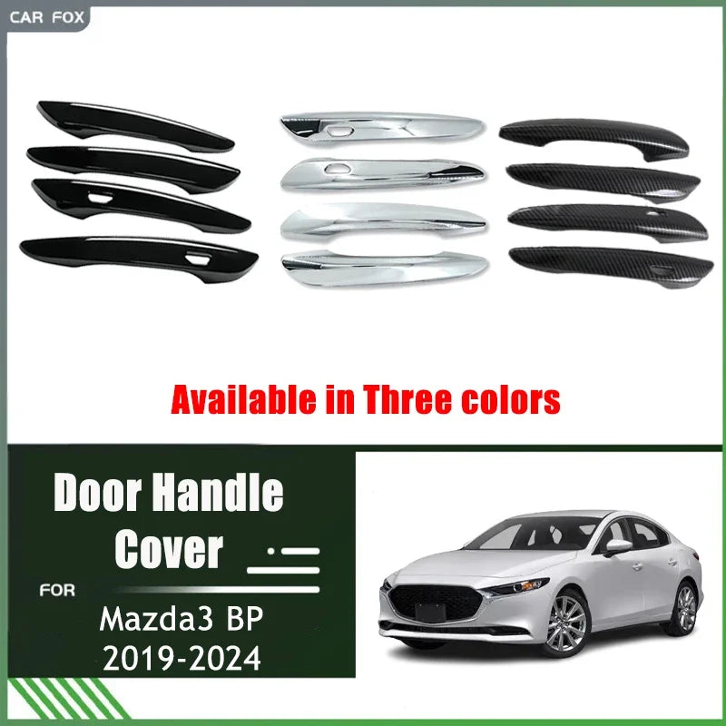 Chrome Door Handle Cover| ABS Carbon Fiber Set Sticker Styling