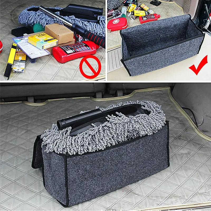 Gray Car Trunk Organizer Anti Slip