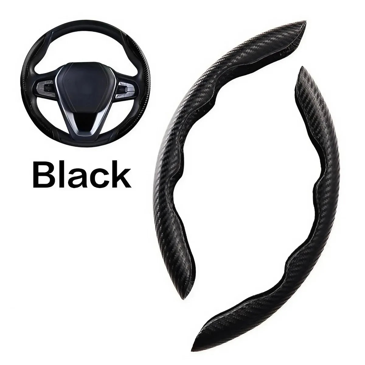 Universal Steering Wheel Cover, Ultra-Thin Carbon Fiber Anti-Slip Pattern, Fits Most Car Wheels