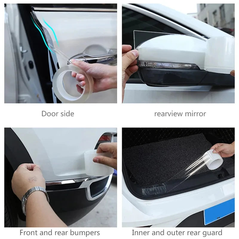 SEAMETAL Car Sticker Transparent Car Door Edge Stickers Anti Scratch Door Sill Protector Film for Auto Threshold Trunk Bumper