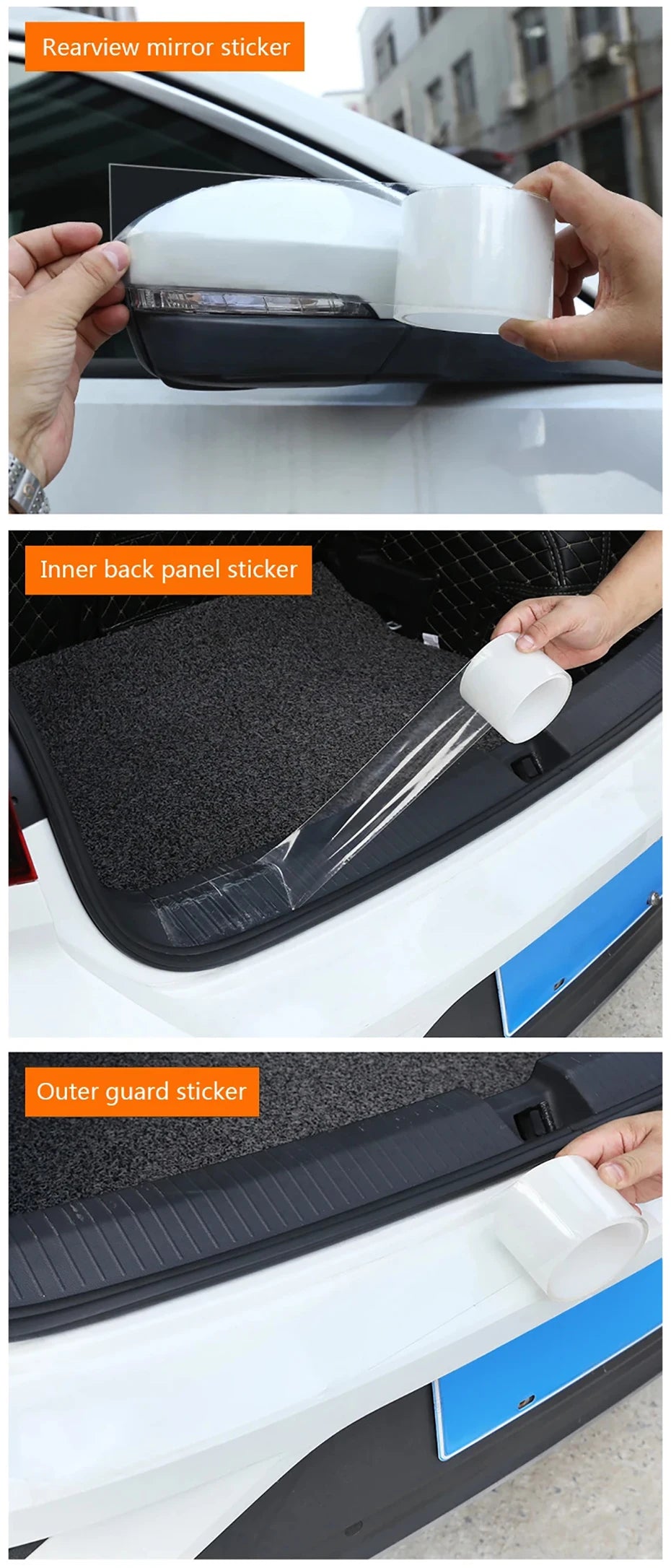 SEAMETAL Car Sticker Transparent Car Door Edge Stickers Anti Scratch Door Sill Protector Film for Auto Threshold Trunk Bumper