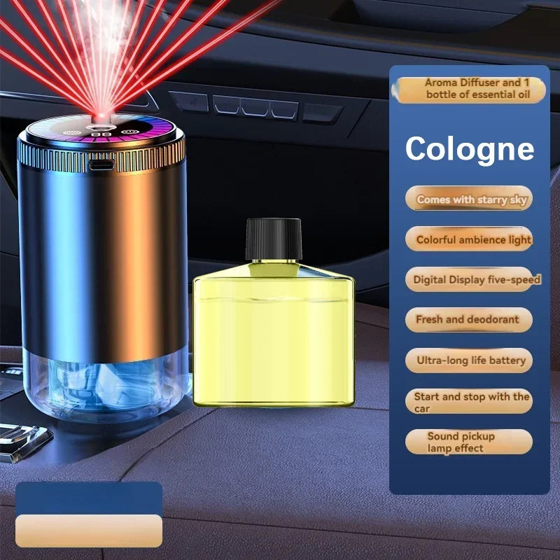 Smart Car Air Freshener Rechargeable Aroma Diffuser 5 Levels of Adjustable