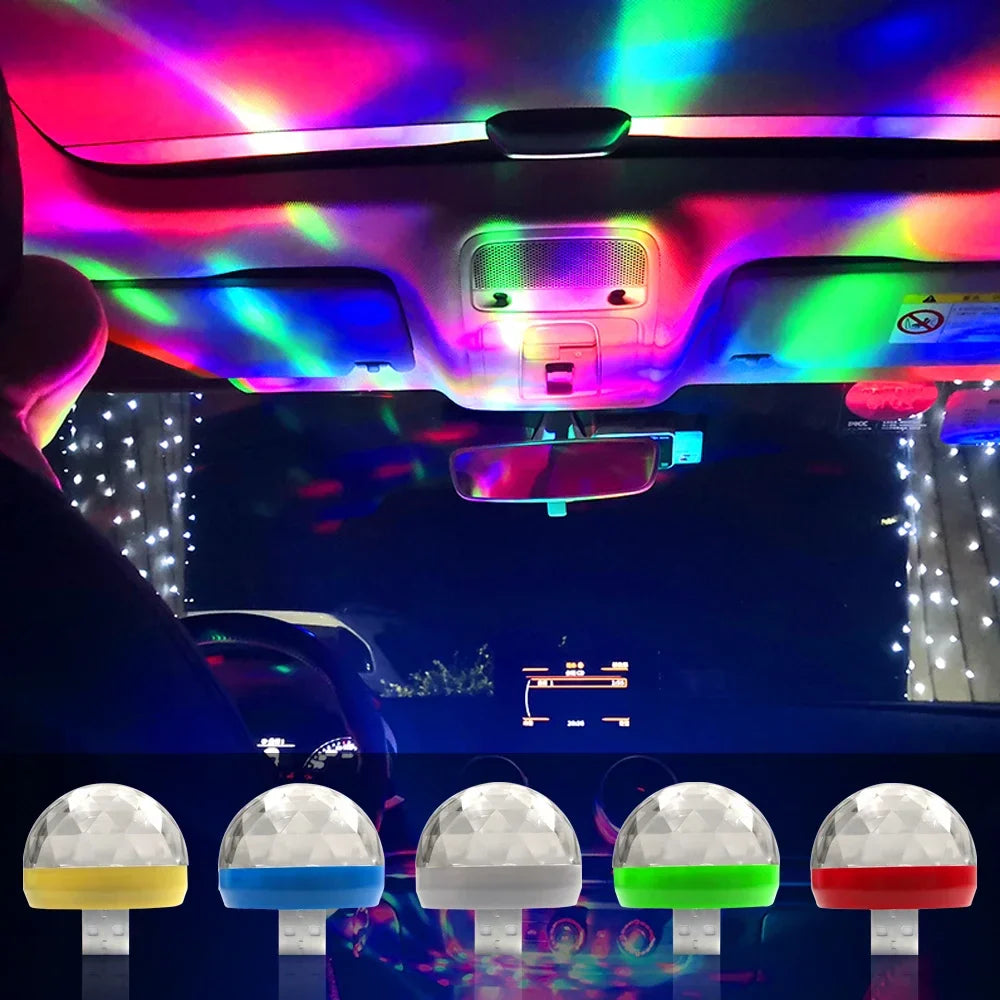 Mini Colorful Music Sound Car LED USB
