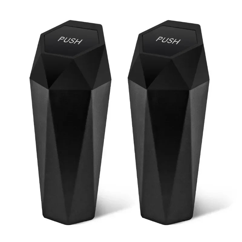 Mini Car Trash Can with Lid  Leak-Proof Portable Auto Garbage Bin