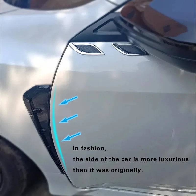 A Pair Car Side Fender Spoiler Wind Knife Side Gills Universal Air Vent Decorative Side Wing Stickers  Trim Accessorie