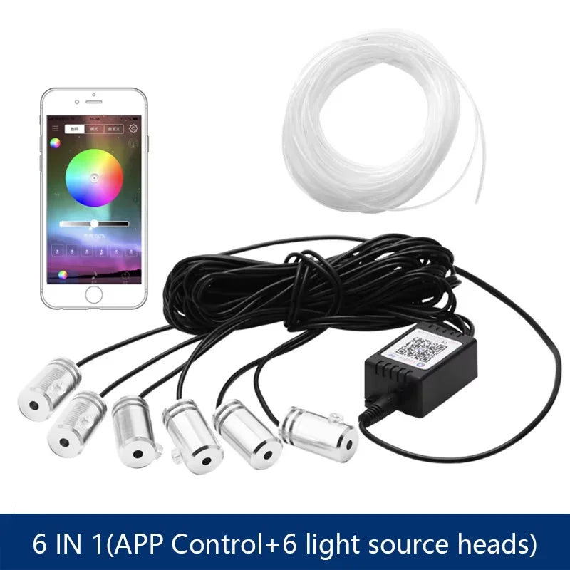 Led Car Interior Atmosphere Ambient Lights 6/8m RGB