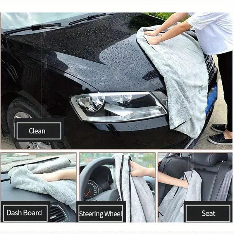 1PC Microfiber Towel Car Wash Accessories Super Absorbency Car Cleaning Cloth Premium Microfiber Auto Towel One Time Drying