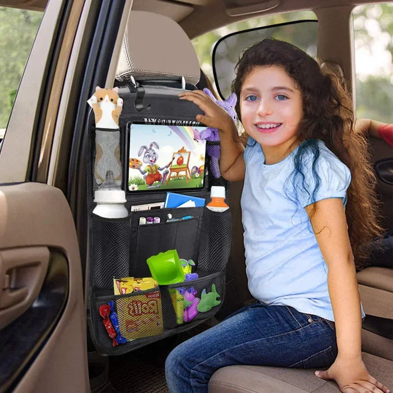 Car Backseat Organizer with Tablet Holder Seat Protector & Storage Pockets