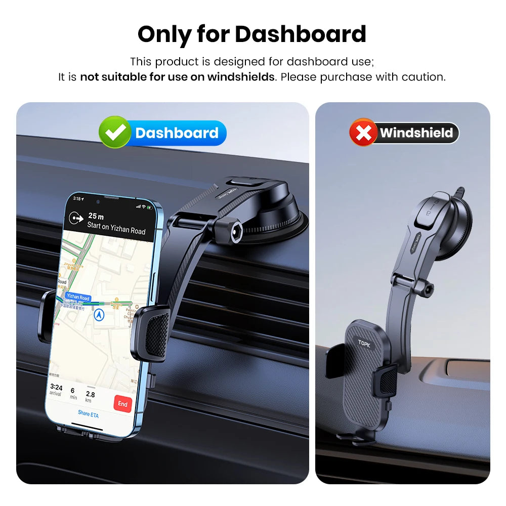 TOPK Car Phone Holder Stand Gravity Dashboard Phone Holder