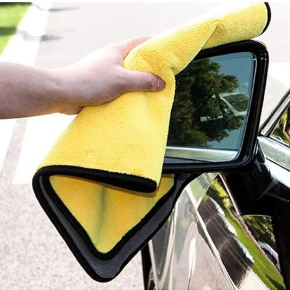 6/2pcs Microfiber Cleaning Towels Thickened Extra Soft High Water Absorption Plush Drying Car Washing Clothes Car Accessories