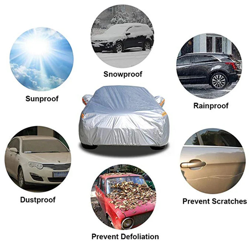Universal SUV Cover Coat Protector – UV Protective, Dust, Rain, and Snow Waterproof Full Car Covers