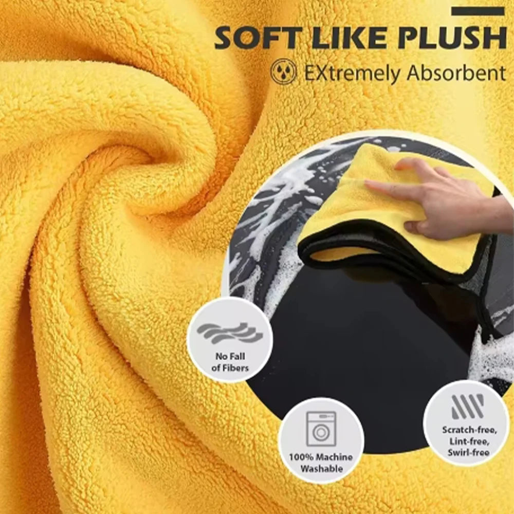 1/2/5 pcs ultra-fine fiber cleaning towels car cleaning cloth professional details car drying and washing towel accessories