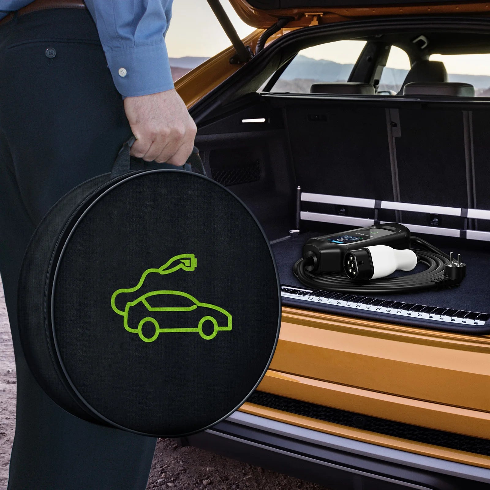 AFEEV Portable EV Charger Type2 IEC62196-2 EVSE Fast Charging Cable Type1 SAE J1772 Wallbox WiFi APP Bluetooth Wireless Control