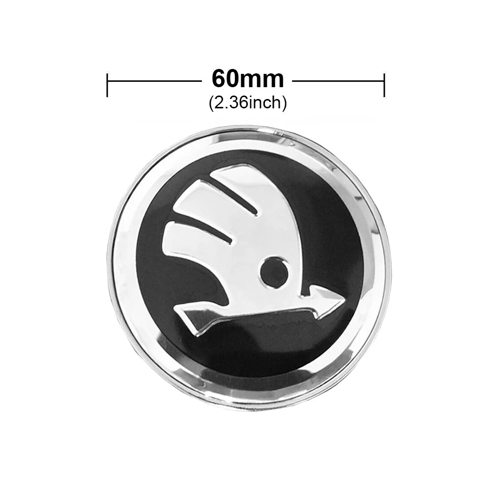 4Pcs Wheel Centre Cap Black 60MM Wheel Center Hub Cover Wheel Center Hub Cap for Skoda Octavia Fabia