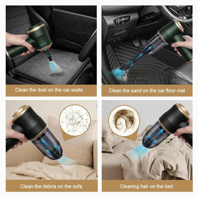 2-in-1 Car Vacuum Cleaner & Air Blower High Power Portable Dust Cleaner