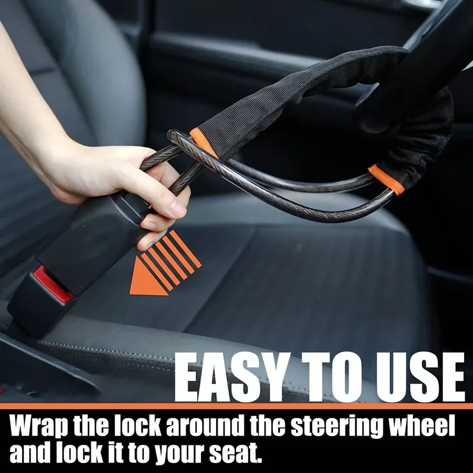 Universal Car Steering Wheel Lock  Anti-Theft Seat Belt Buckle Security Lock