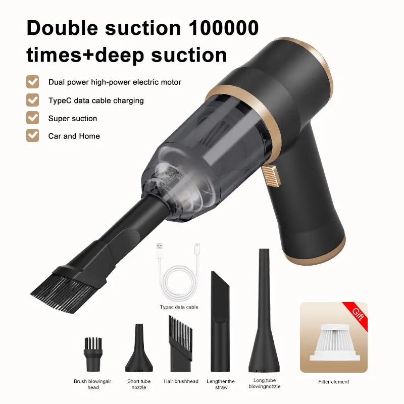 2-in-1 Car Vacuum Cleaner & Air Blower High Power Portable Dust Cleaner