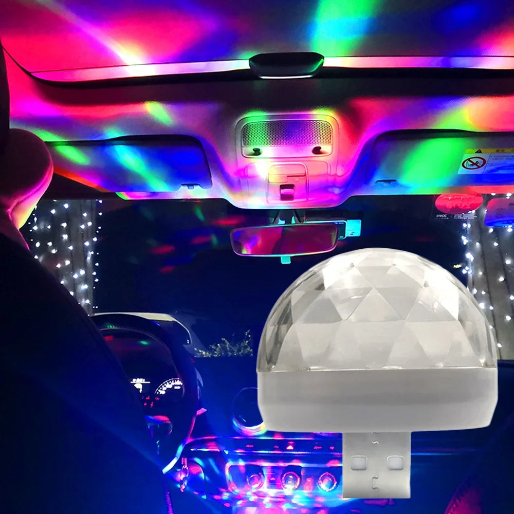 Mini Colorful Music Sound Car LED USB