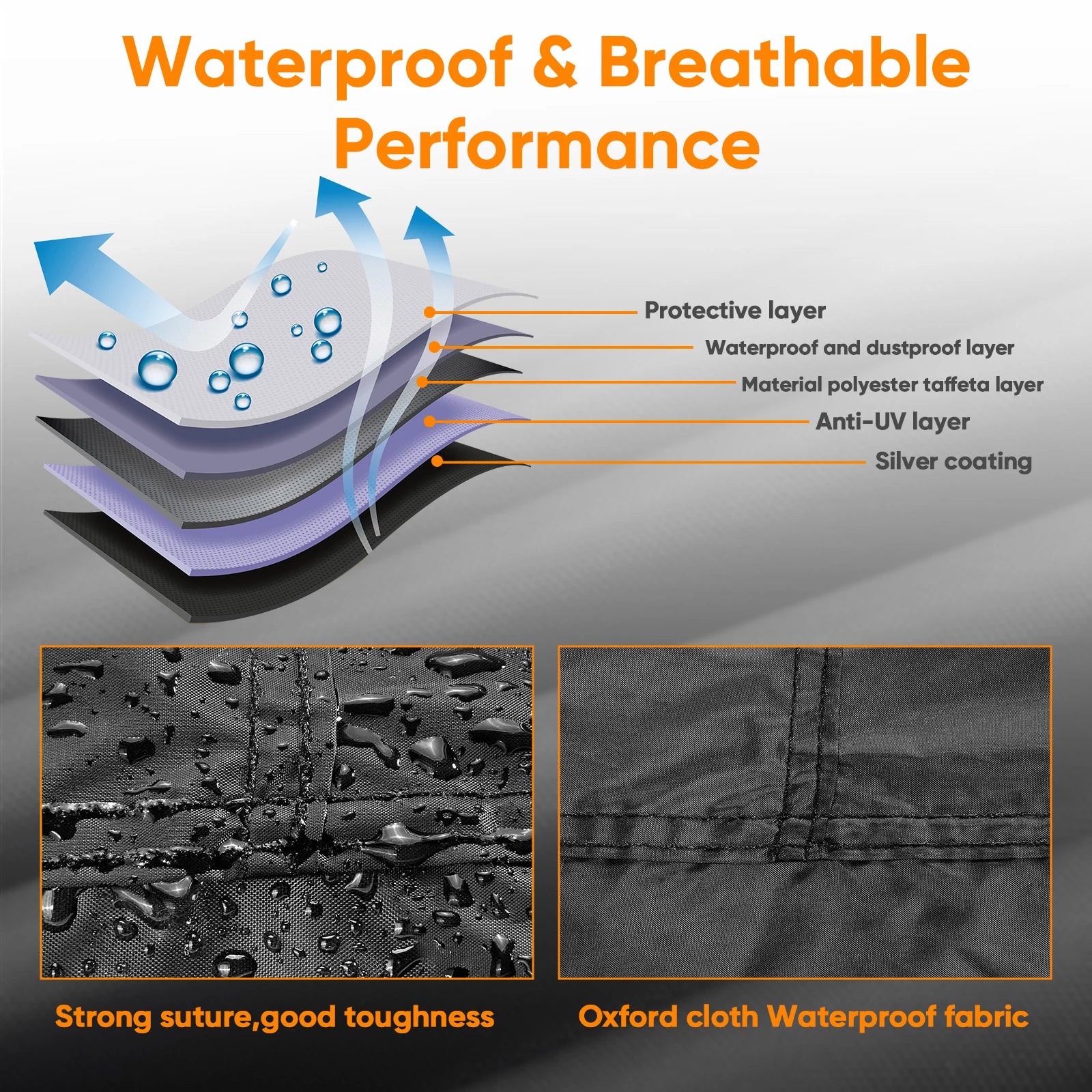 NEVERLAND Car Cover Full Exterior Covers 190T Polyester Taffeta BLACK Size XL 500x185x150CM