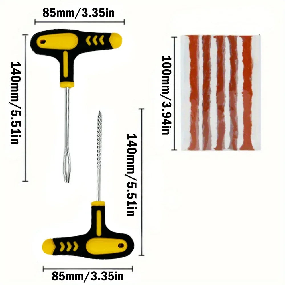 Car & Motorcycle Tire Repair Kit Emergency Puncture Plug Tool Set