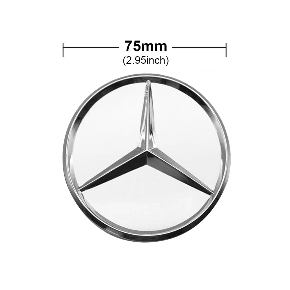 4/8Pcs Car Wheel Center Caps Silver 75MM Rims Wheel Center Caps Wheel Center Hub Caps Emblem for Benz All Models