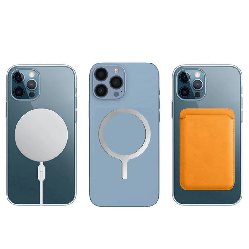 3/5 PC Metal Ring Plate for Magsafe Accessories for iPhone 14 15 Magnetic Mobile Phone Holder Car Wireless Charger Iron Sheet