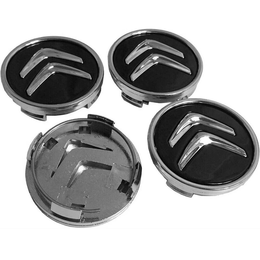 4/8Pcs 60MM Car Wheel Center Cap Replacement Black Wheel Centre Hub Caps Alloy Tire Rim Cover for Citroen C1C3C4 DS3 Most Models