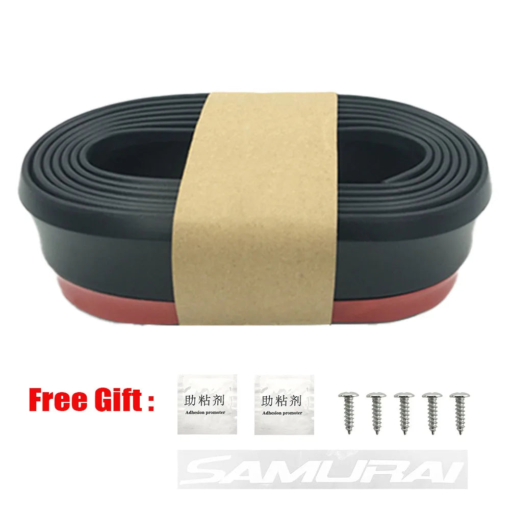Car Front Bumper Lip Carbon Fiber Rubber Universal  Protector Bumper Lip Strip Spoiler Side Skirt Rubber Anti Scratch Protector