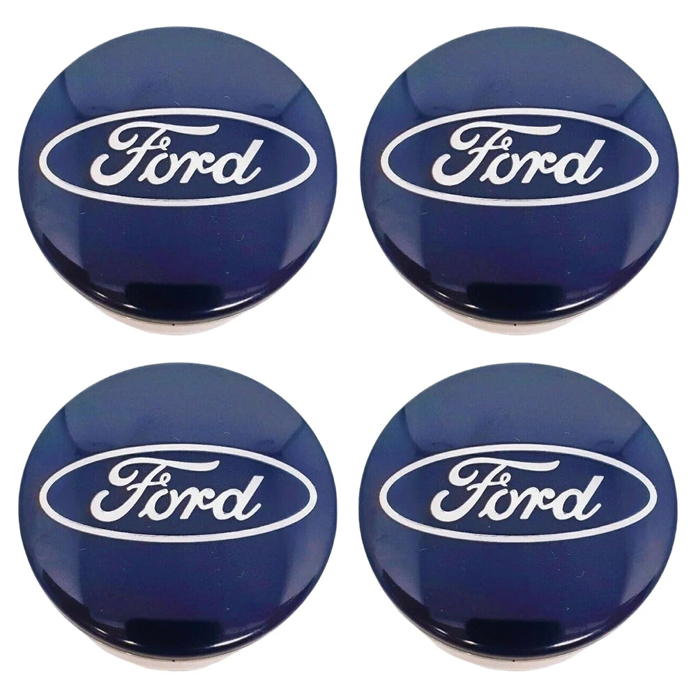 4 X 54MM Wheel Centre Caps Set Hub Centre Rim Cover Badge Blue Center Wheel Cap Kit Fit For Ford Most Models
