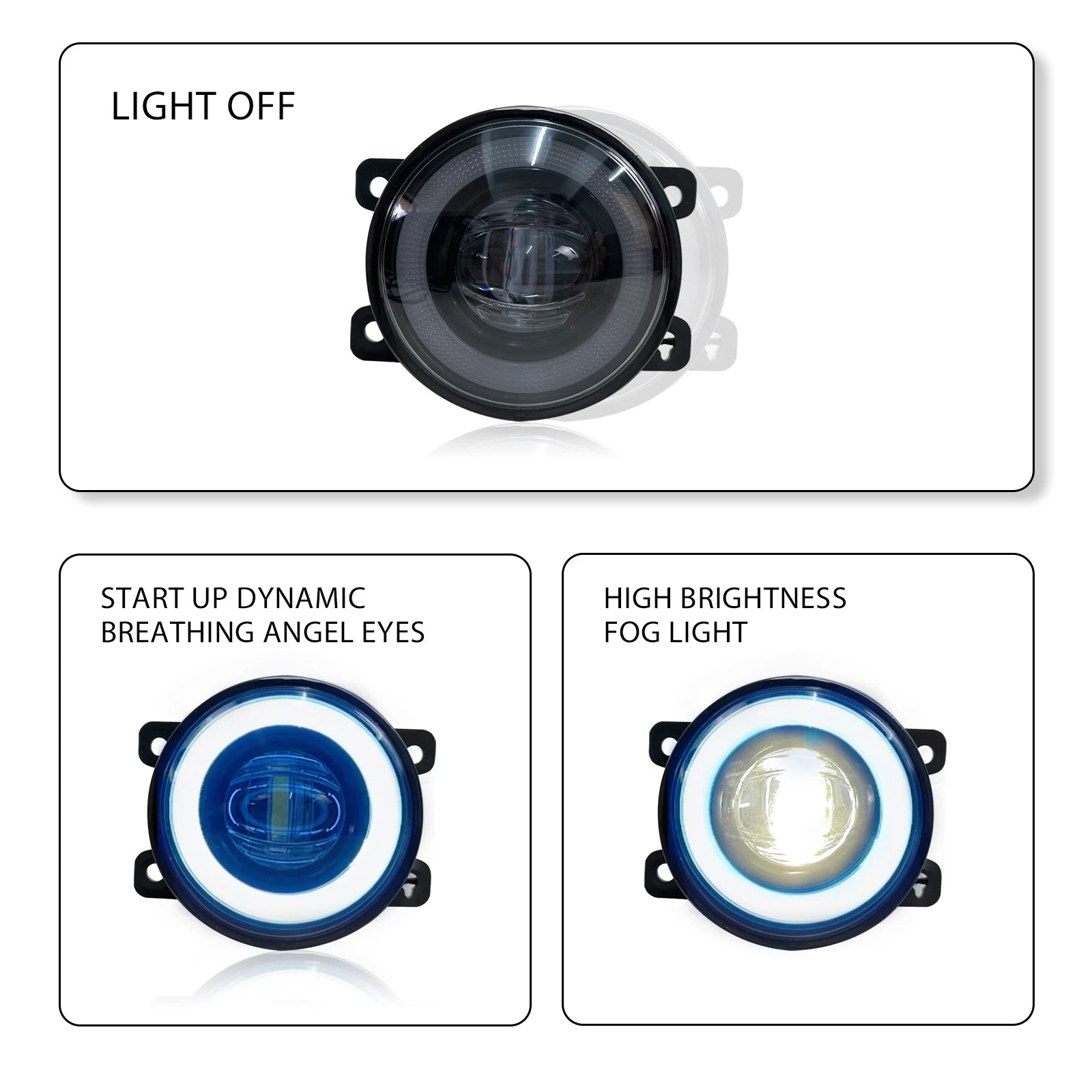 Car Parts Angel Eye Fog Lights – Dynamic Daytime Running Lights with LED Bulb